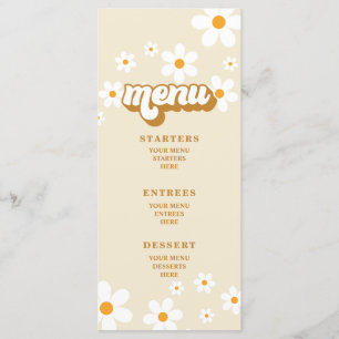 Menu Fête des mariées Retro Daisy