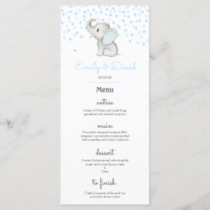 Menu Fête Eléphant, Baby shower