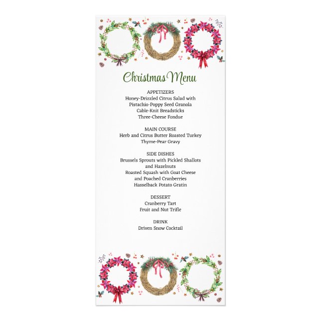 Menu Fête Fête de Noël (Devant)
