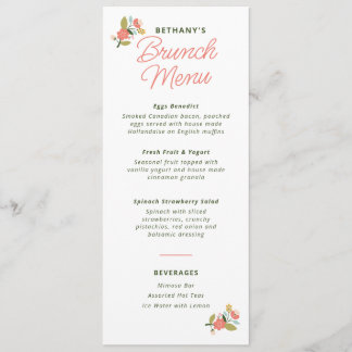 Menu Fêtes des mariées florales