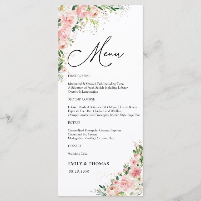 Menu Fêtes des mariées vertes (Devant)