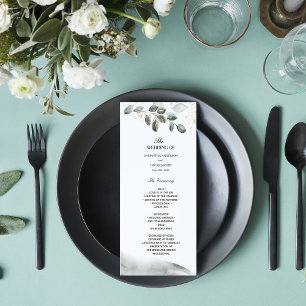 Menu Feuille aquarelle de verdure douce Poussière d'o