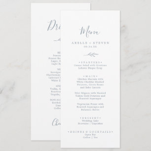 Menu Feuille minimale   Dusty Blue Dinner and Dracks Me