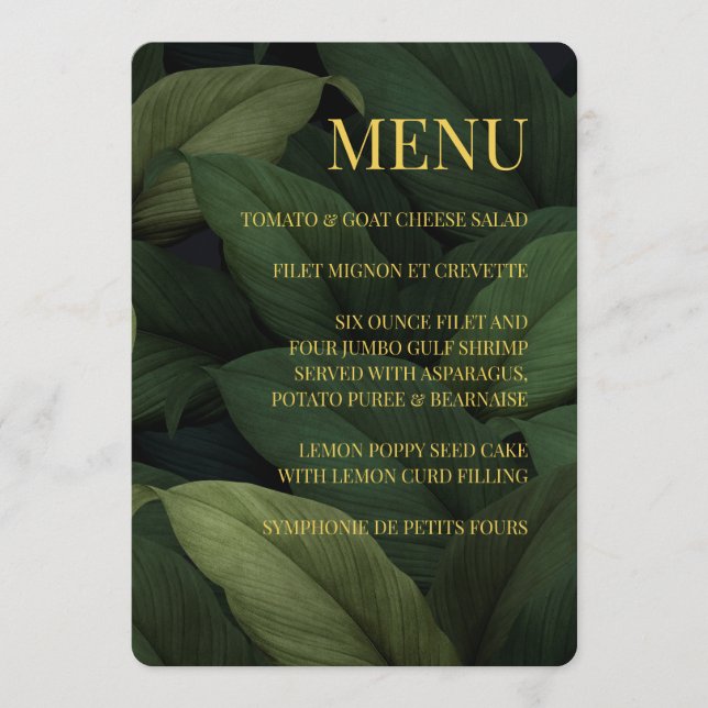 Menu Feuille Tropical Vert foncé (Devant)