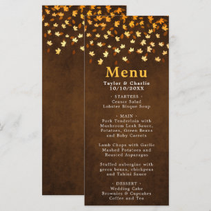 Menu Feuilles d'automne Brown et Mariage d'or