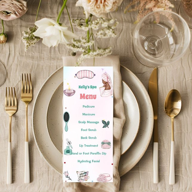 Menu Fille Spa Anniversaire (Créateur téléchargé)