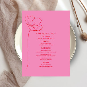 Menu Fleur d'art en ligne rose + Mariage rouge