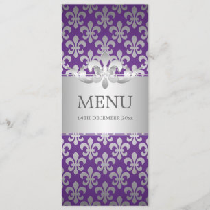 Menu Fleur De Lis Purple l'épousant élégant