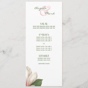 Menu Fleur Magnolia Sud   rose blanc