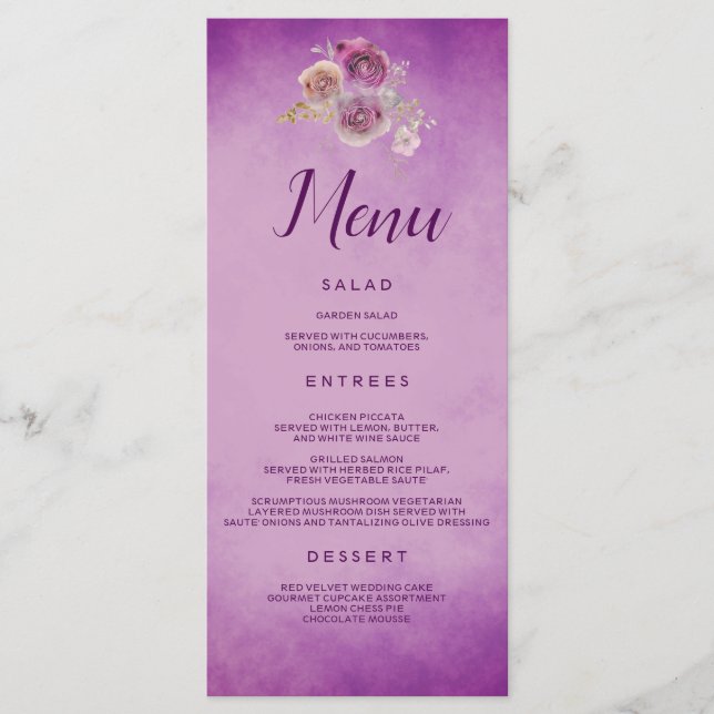 Menu Fleur Pourpre (Devant)