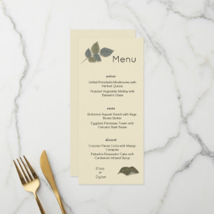 Menu Fleur pourpre simpliste avec Feuilles verts