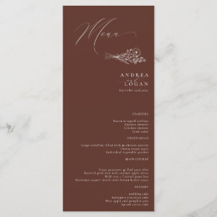 Menu Fleur sauvage Boho Chic Mariage