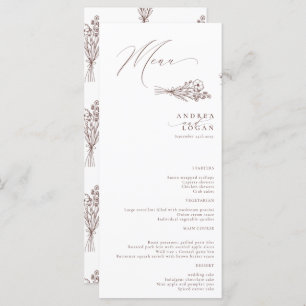Menu Fleur sauvage Boho Chic Mariage