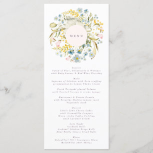 Menu Fleur sauvage de printemps Boho Pampas Mariage