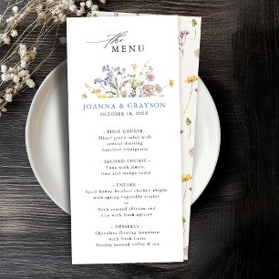 Menu Fleur sauvage de printemps coloré Meadow Garden Ma