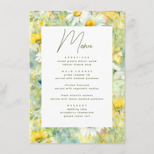 Menu Fleur sauvage Meadow Summer Folift Boho Mariage