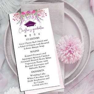 Menu Fleur sauvage moderne - Graduation d'été