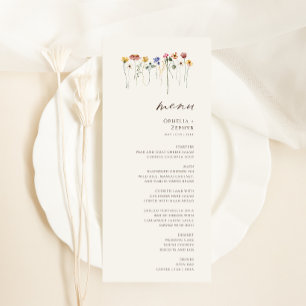 Menu Fleur sauvage précis Dîner de mariage dans le ja