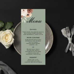Menu Fleur sauvage Sage Green Boho Mariage