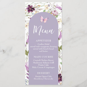 Menu fleur sauvage Wild ONE Butterfly Garden Party