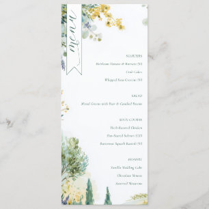 Menu Fleuriste Aquarelle aux Tons Pastels Sérénité