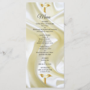 Menu Fleurs Abstraites d'argent ou d'or sur - Silk & Ar