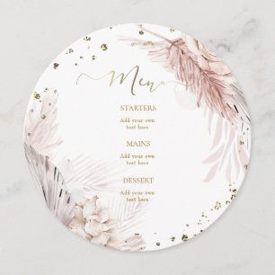 menu fleurs boho aquarelle