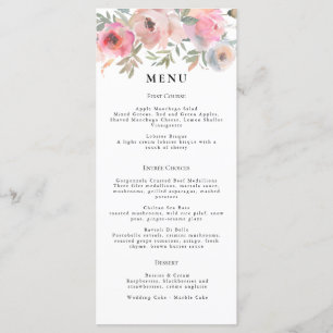 Menu Fleurs de chalet romantiques Sage Bleu