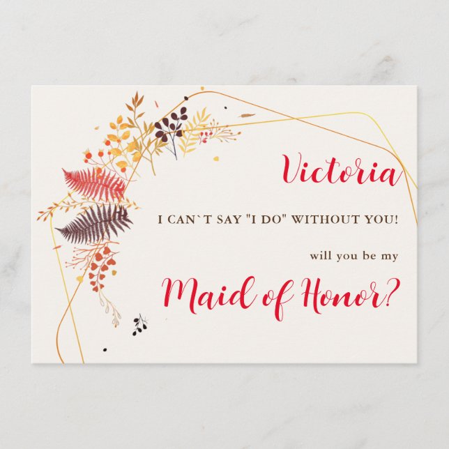 Menu Fleurs de forêt sauvage Mariage de feuillage de ch (Devant)