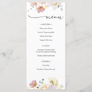 Menu Fleurs en fleurs rose