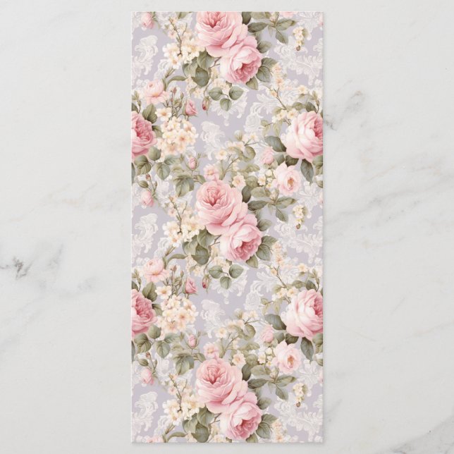 Menu Fleurs Rose Tendre (Devant)