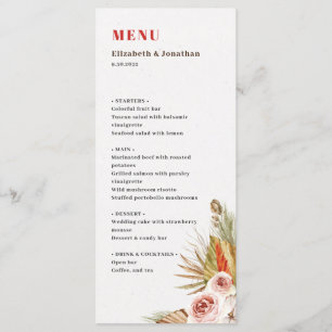 Menu Fleurs séchées du désert boho romantique