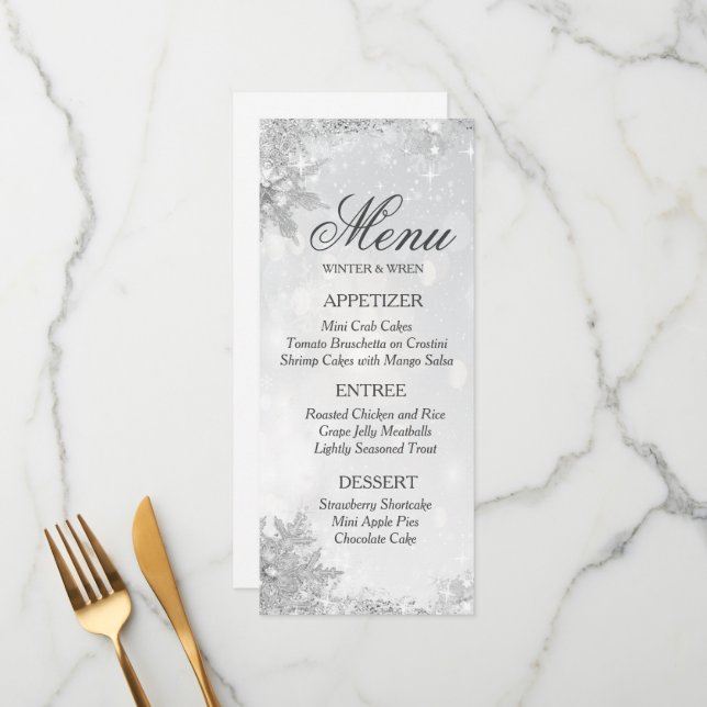 Menu Flocon de Neige Givrée d'Hiver (Devant/Arrière en situation)