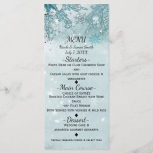 Menu Flocons de neige Merveilleux Noël Étincelles 