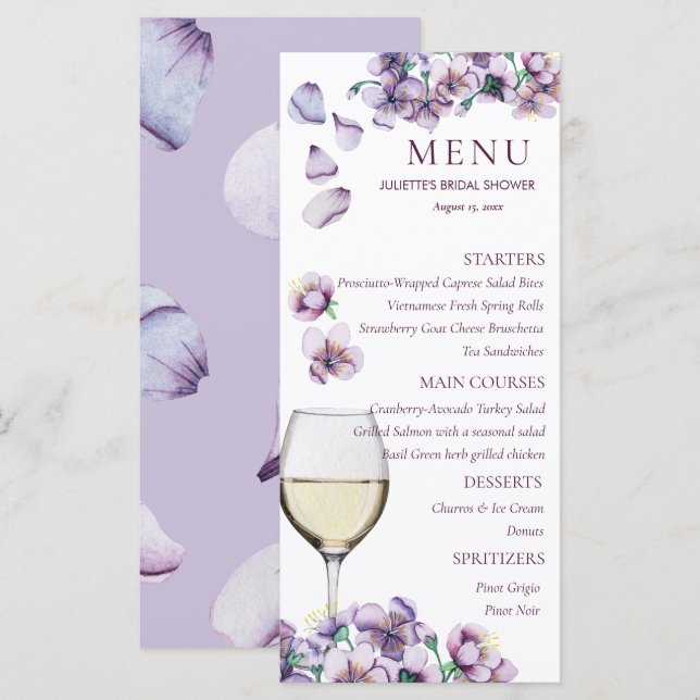 Menu Floral (Devant / Derrière)
