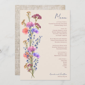 Menu Floral Acrylique Beige Rustique