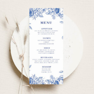 Menu Floral bleu