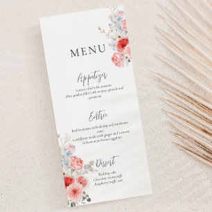Menu Floral bleu foncé