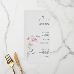 Menu Floral Boho Mariage