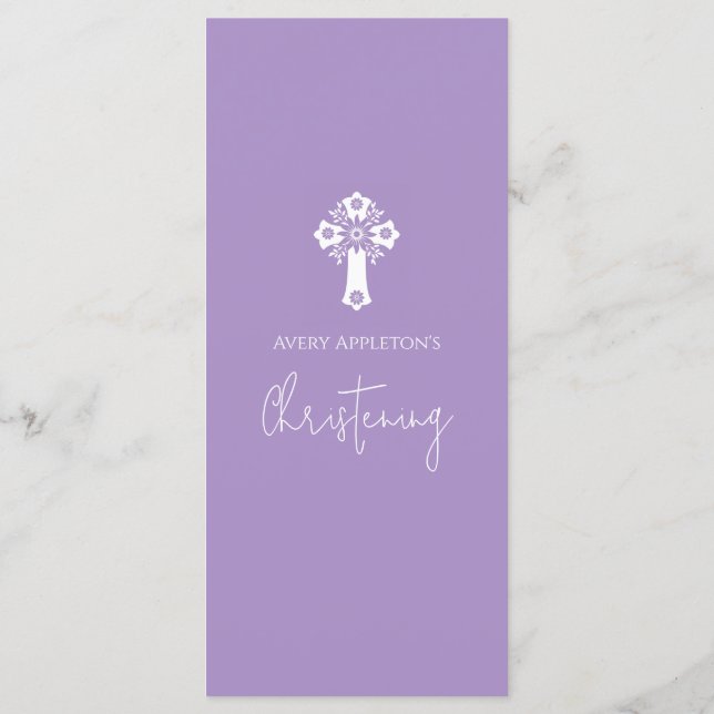 Menu Floral Cross Christeing Lilac (Dos)