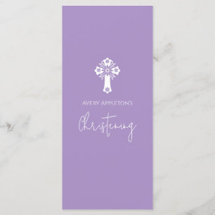 Menu Floral Cross Christeing Lilac