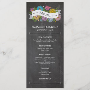 Menu floral de bannière de tableau
