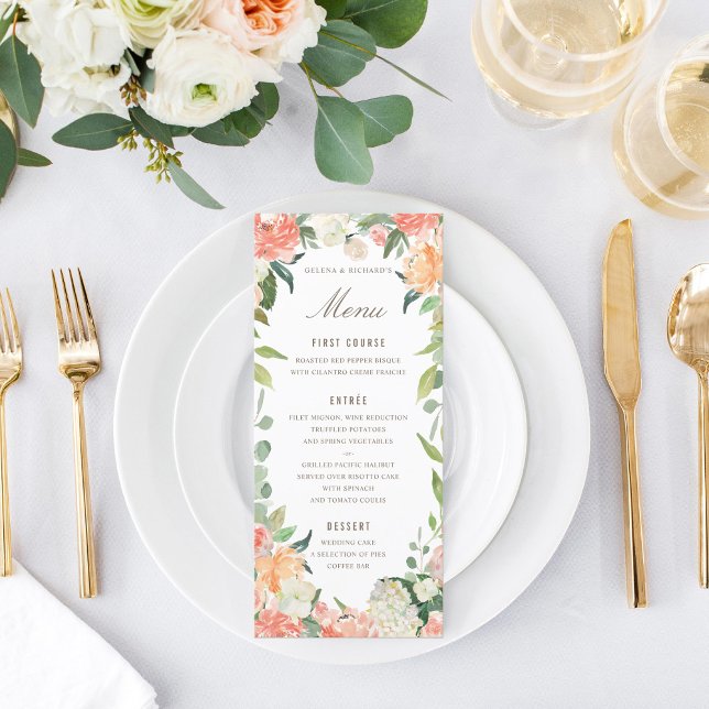 Menu Floral de l'aquarelle de printemps (Créateur téléchargé)