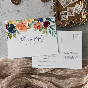 Menu Floral Élégant multicolore Choix RSVP