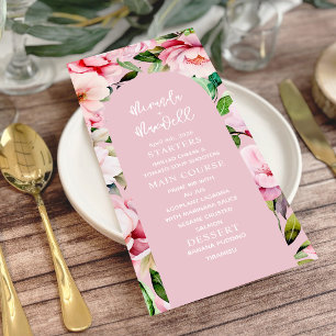 Menu Floral Magnolia Peony Mariage rose
