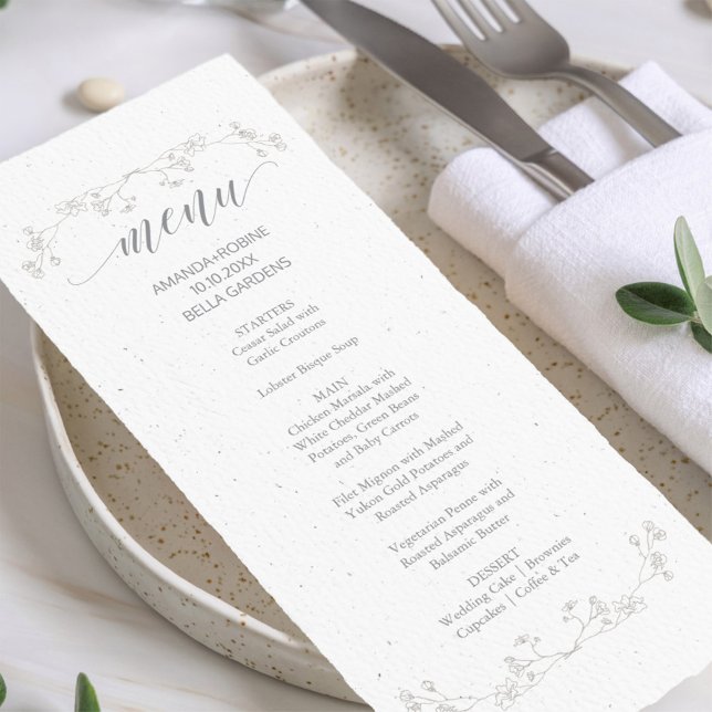 Menu Flore simple et élégant (Créateur téléchargé)