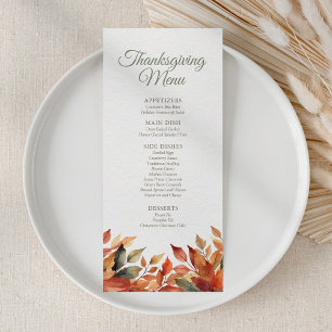 Menu Folithe d'automne Thanksgiving