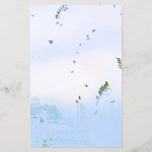 Menu Fond de feuille bleu pastel rêve décontracté