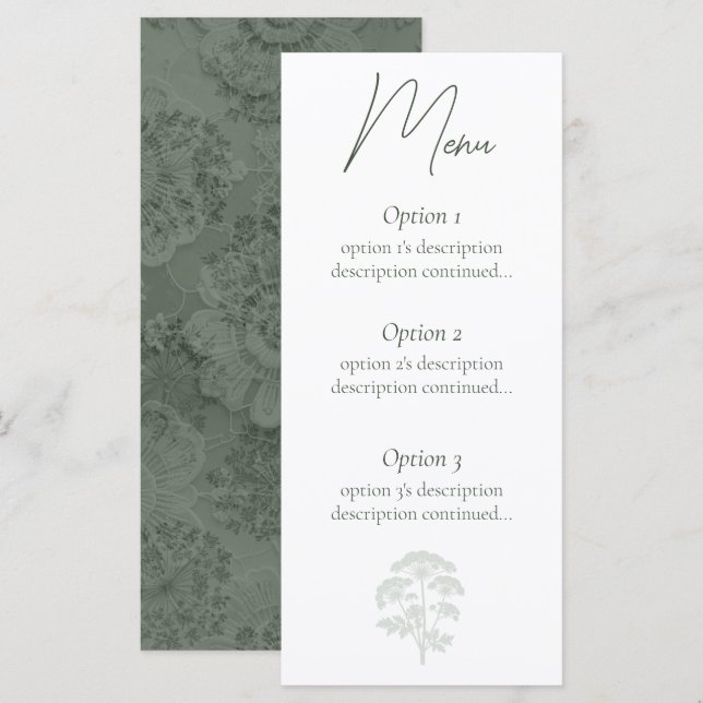 Menu FONDNESS | Mariage (Devant / Derrière)