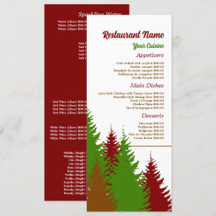 Menu Forêt Festive, Restaurant Slimline